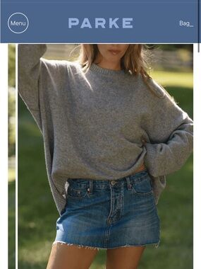 Denim Mini Skirt in Blue - Parke